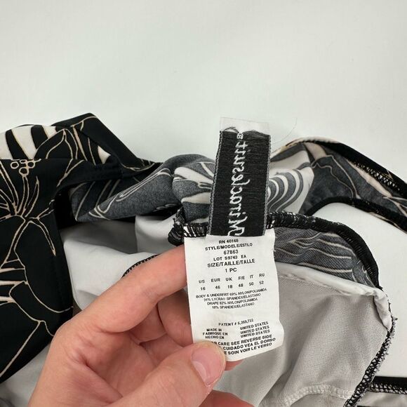 Miraclesuit Sanibel Swimsuit One Piece Underwire Padless Sz 16 Palm Hibiscus - Picture 6 of 10